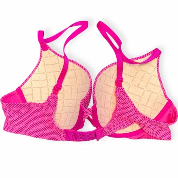 VICTORIA’S SECRET Women’s Hot Pink Mesh Perfect Shape Bra Size 36B - Picture 2 of 3